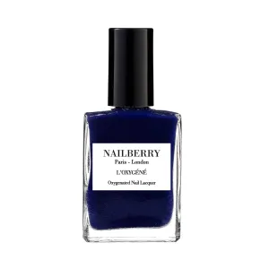 L'Oxygéné Oxygenated Nail Lacquer | Number 69 | Dark Blue With A Hint of Gray Opaque | UV Protected Long-Wear Nail Polish | 12-Free | Vegan | Certified Halal | Cruelty & Gluten Free | 15 ml