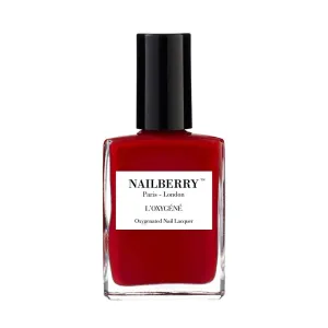 L'Oxygéné Oxygenated Nail Lacquer | Rouge | Bright Red Opaque Nail Polish | UV Protected Long-Wear Nail Polish | 12-Free | Vegan | Certified Halal | Cruelty & Gluten Free | 15 ml