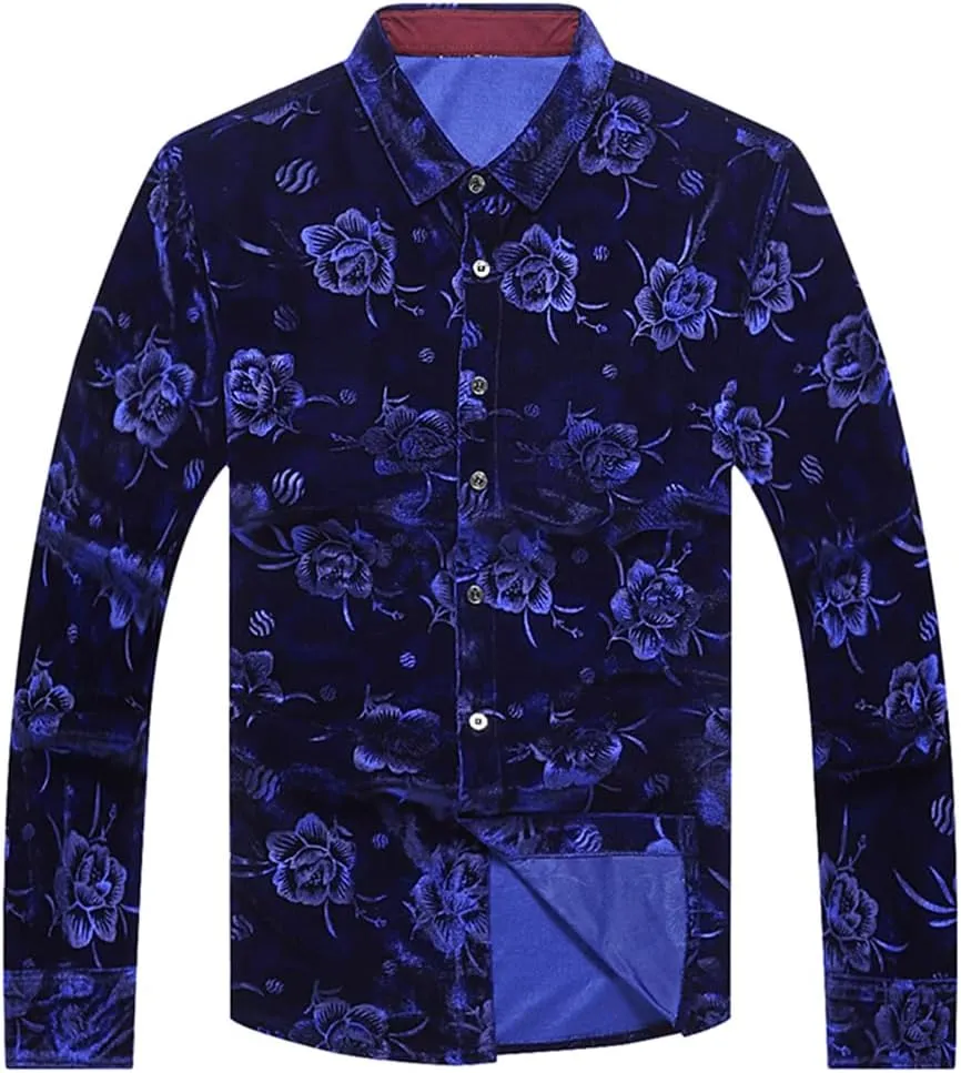 Luxury Golden Fleece Shirts Men Spring Autumn Long Sleeve Shirt Casual Print
