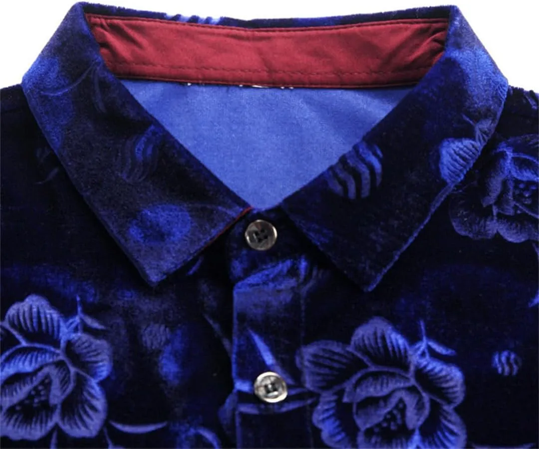 Luxury Golden Fleece Shirts Men Spring Autumn Long Sleeve Shirt Casual Print