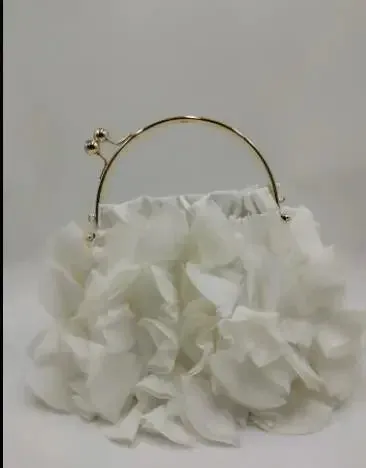 Luxury Satin Floral Bride Party Evening Clutch Bag