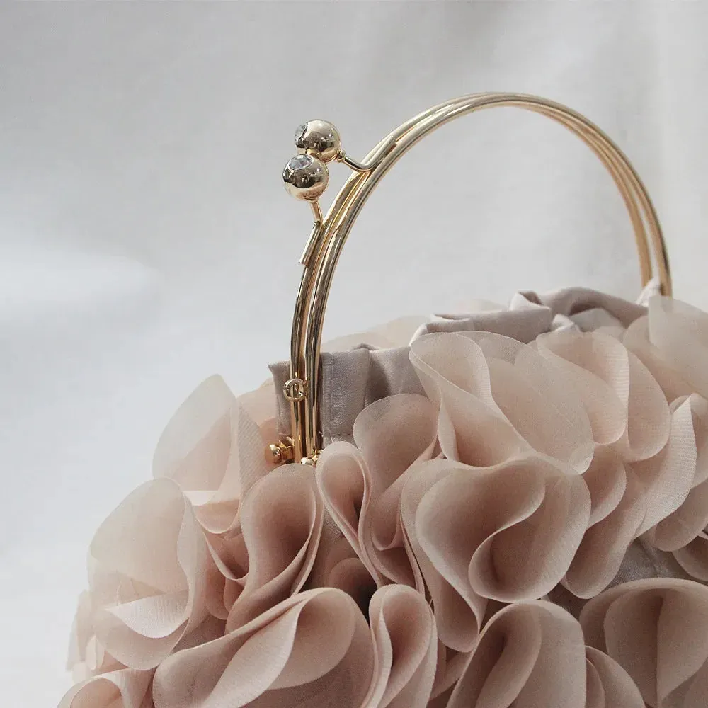 Luxury Satin Floral Bride Party Evening Clutch Bag