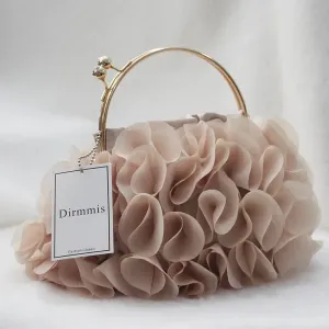 Luxury Satin Floral Bride Party Evening Clutch Bag