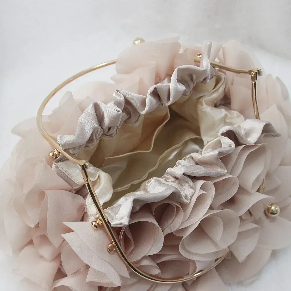 Luxury Satin Floral Bride Party Evening Clutch Bag