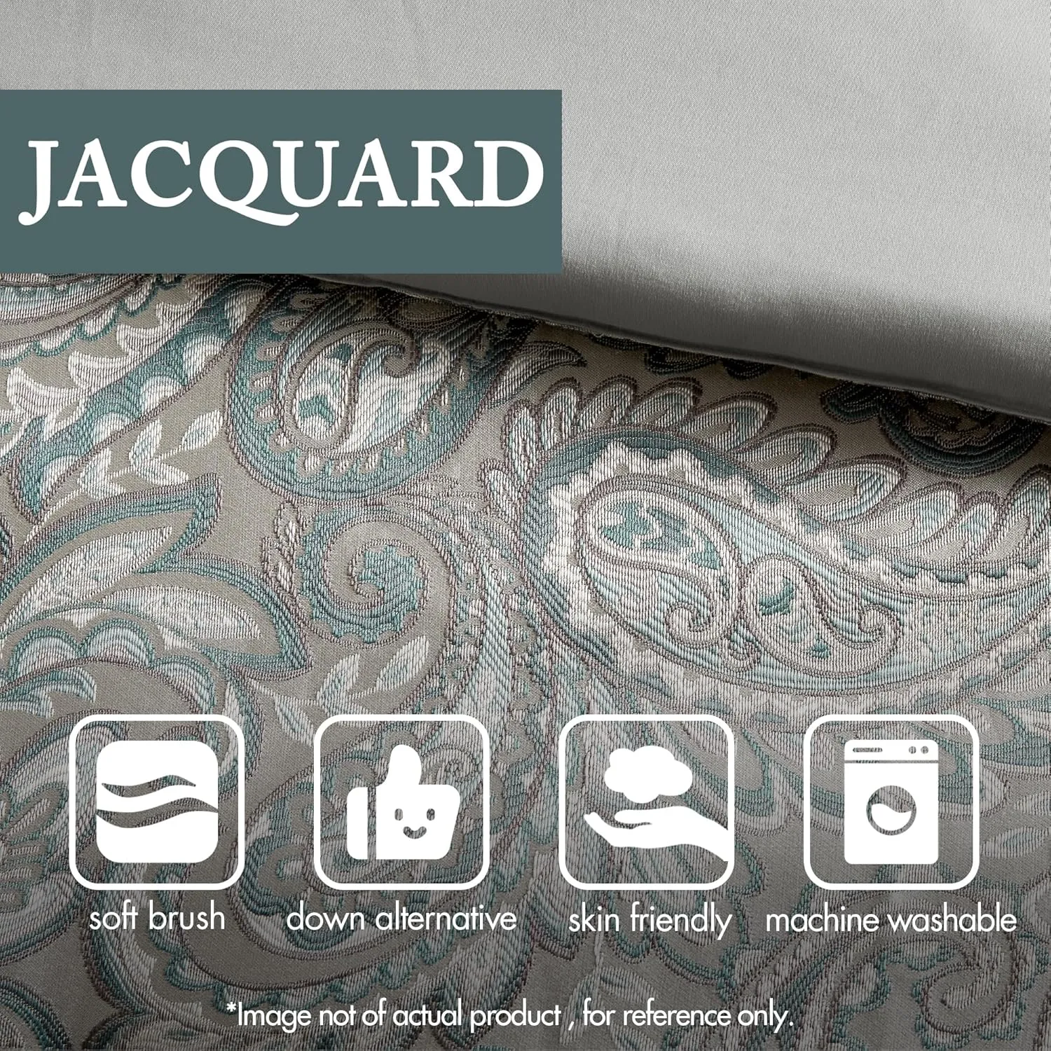 Madison Park Aubrey Cozy 12 Piece Comforter Set & Sheet, Luxe Faux Silk Jacquard Paisley Design - All Season Down Alternative Bedding with Cotton Bed Sheets, Bedskirt, Toss Pillows, King Teal
