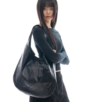 Maelle glossy leather shoulder bag