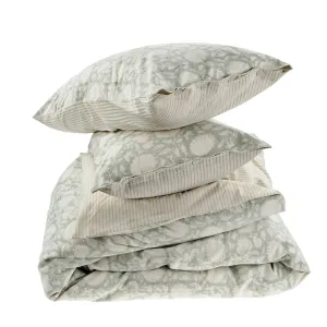 Maeve Block Print Duvet Set - Mist KING