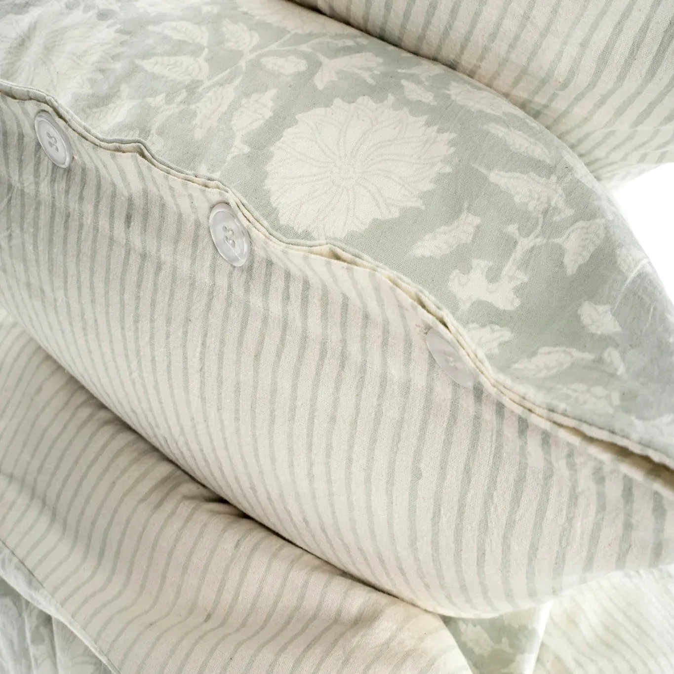 Maeve Block Print Duvet Set - Mist KING