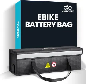 MAGICYCLE Lipo Fireproof Safe Bag Ebike Accessories Battery Charging Case Explosionproof Large Capacity Lipo Battery Storage Guard Safe Pouch Document File Box (L, inches)