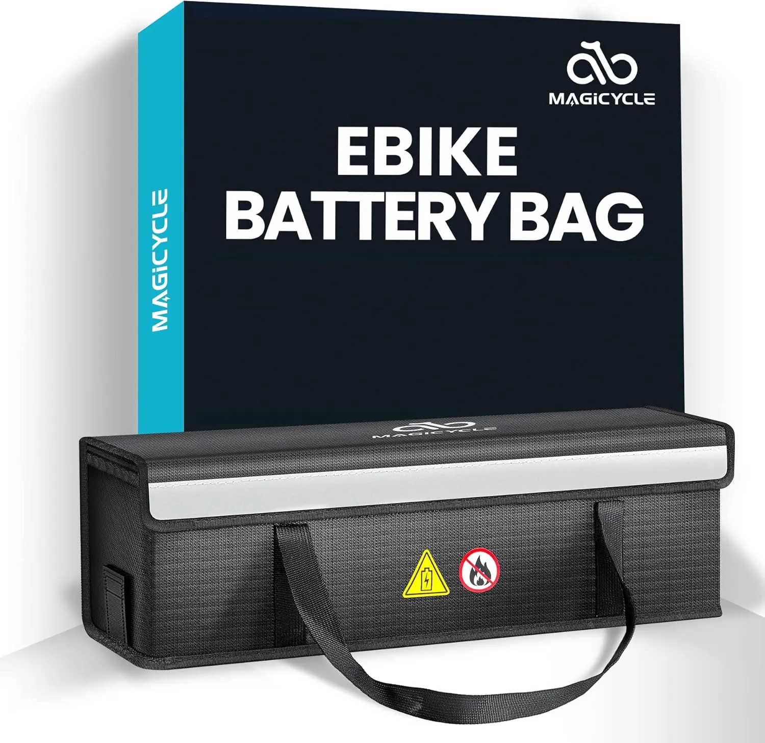 MAGICYCLE Lipo Fireproof Safe Bag Ebike Accessories Battery Charging Case Explosionproof Large Capacity Lipo Battery Storage Guard Safe Pouch Document File Box (L, inches)