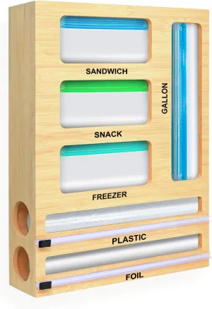 Magnetic Food Bag Storage Organizer for Drawer or Refrigerator, Compatible with Gallon,Quart, Sandwich, Snack & Variety Size Bags