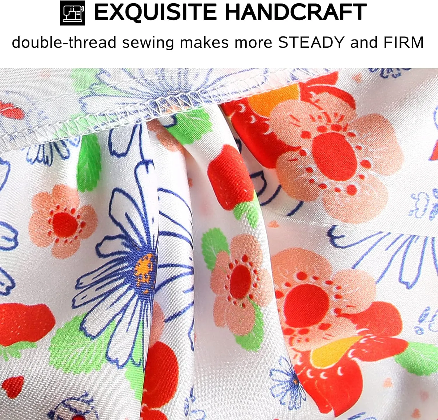 MANSPHIL Red White Cute Flowers Silk Pillowcase Standard Size, 22 Momme 100% Mulberry Silk Pillow Cases Cover Zipper Closure, 20"x26"/1 Pack