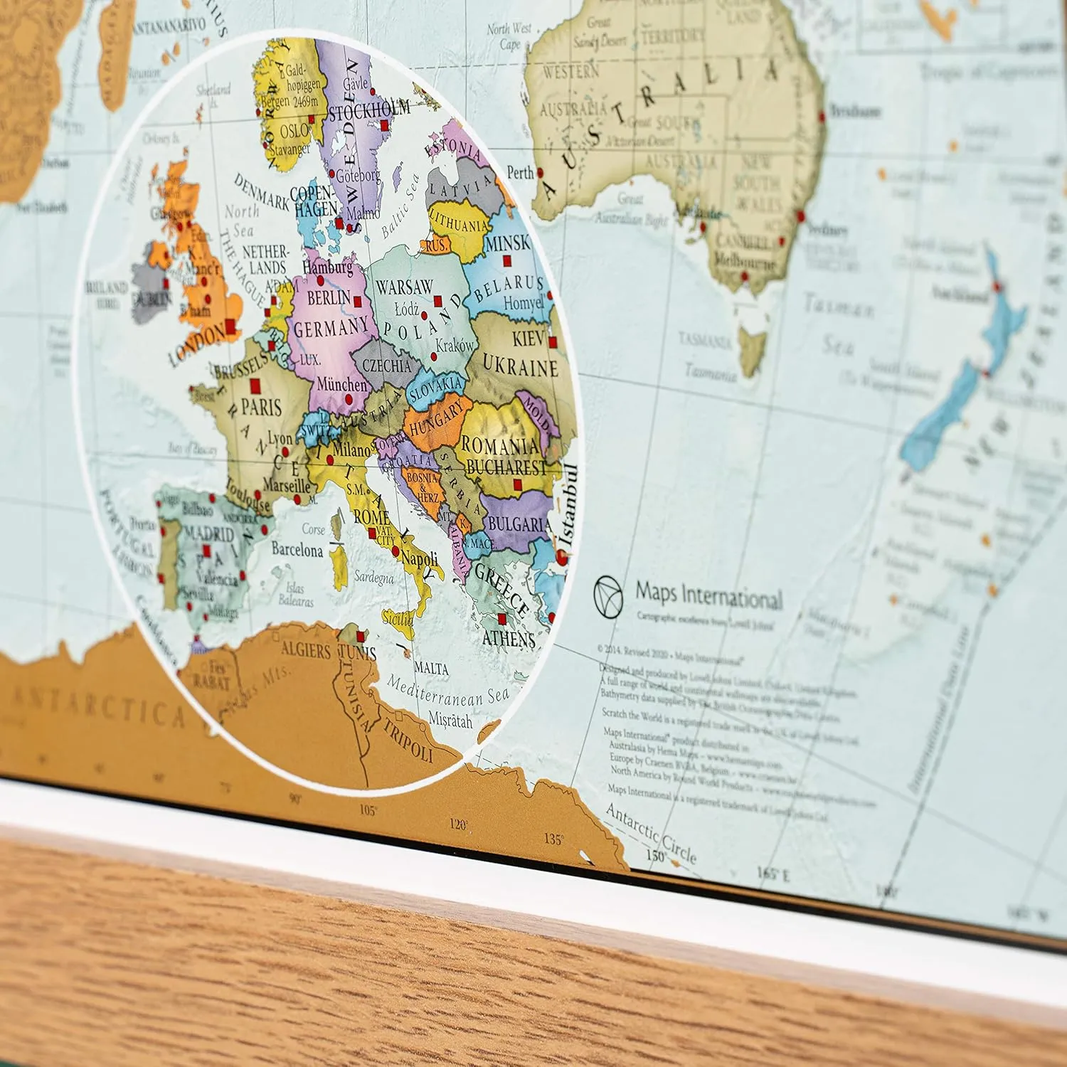 Maps International Scratch The World Travel Edition Map Print - 11.69 x 16.53 in