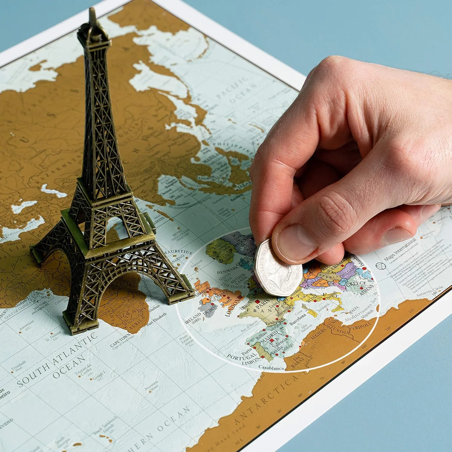 Maps International Scratch The World Travel Edition Map Print - 11.69 x 16.53 in