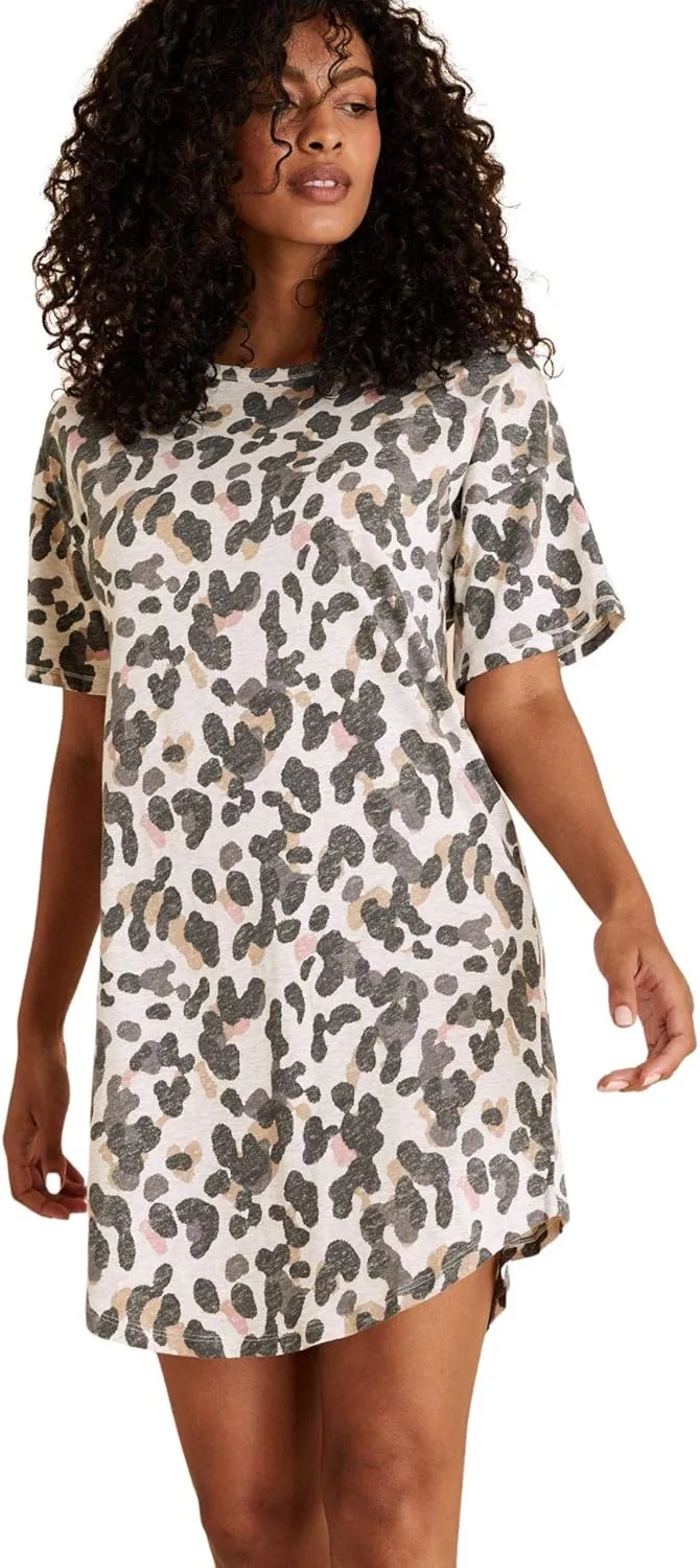 Marks & Spencer Women's Loungewear Cotton Rich Camoflage Print Short Sleeve Nightshirt