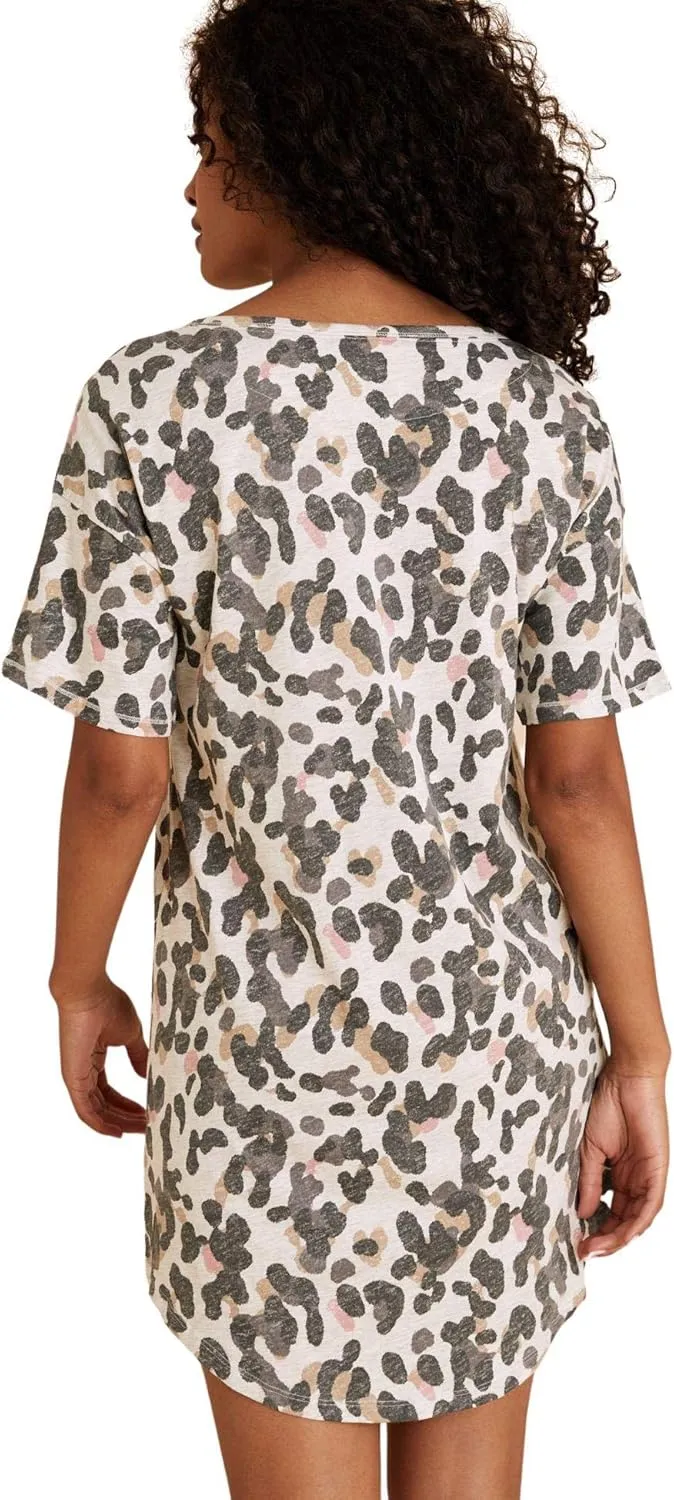 Marks & Spencer Women's Loungewear Cotton Rich Camoflage Print Short Sleeve Nightshirt