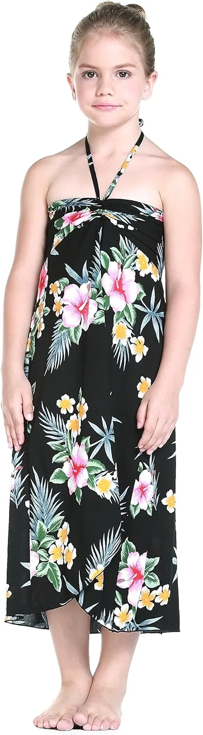 Matching Father Daughter Hawaiian Luau Cruise Outfit Shirt Dress Hibiscus Blue