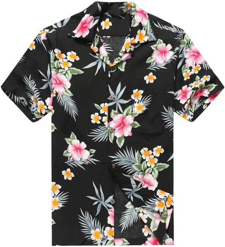 Matching Father Daughter Hawaiian Luau Cruise Outfit Shirt Dress Hibiscus Blue