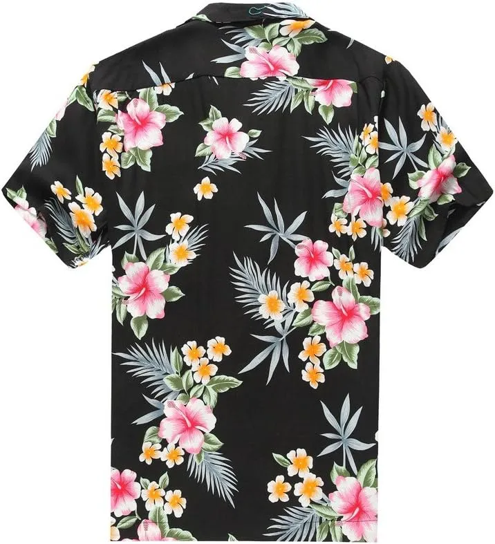 Matching Father Daughter Hawaiian Luau Cruise Outfit Shirt Dress Hibiscus Blue