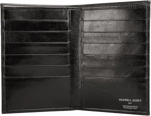 Maxwell Scott - Mens Luxury Leather Tall Billfold Jacket Dress Wallet for Pocket - Made in Italy - The Pianillo Black
