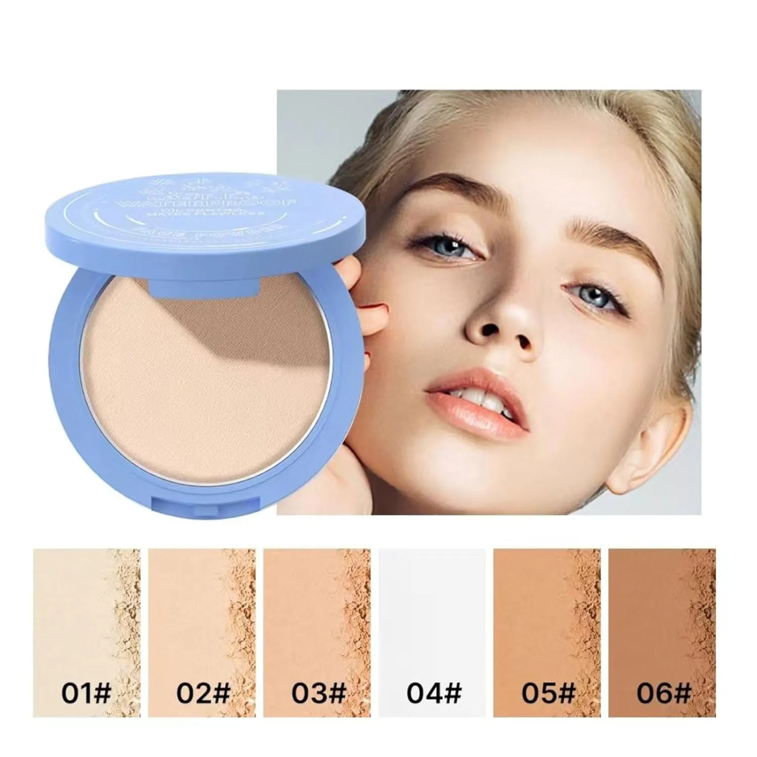 Maycheer Lasting Waterproof Face Powder, Gel Compact Powder, Matte Smooth Setting Powder Makeup, Lightweight Oil Control Facial Powder, Control Shine&smooth Complexion (05 Honey)