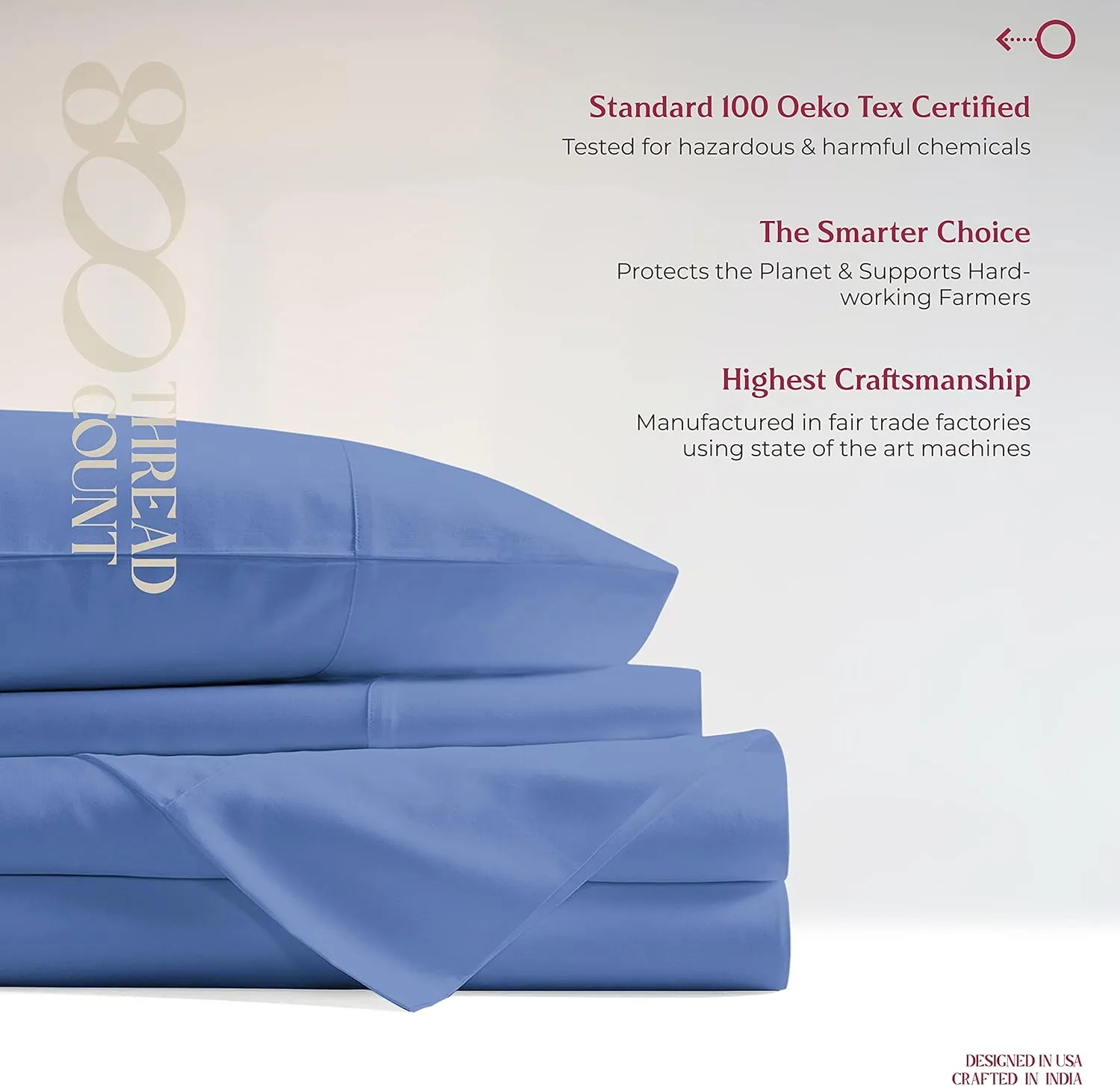 Mayfair Linen 100% Egyptian Cotton Sheets Queen Size - 800 High Thread Count Sheets, 4 Piece Luxury Hotel Sheet for Queen Size Bed, 16" Deep Pocket Sateen Soft Cooling Bedding Sets - Deep Blue