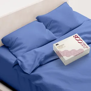 Mayfair Linen 100% Egyptian Cotton Sheets Queen Size - 800 High Thread Count Sheets, 4 Piece Luxury Hotel Sheet for Queen Size Bed, 16" Deep Pocket Sateen Soft Cooling Bedding Sets - Deep Blue