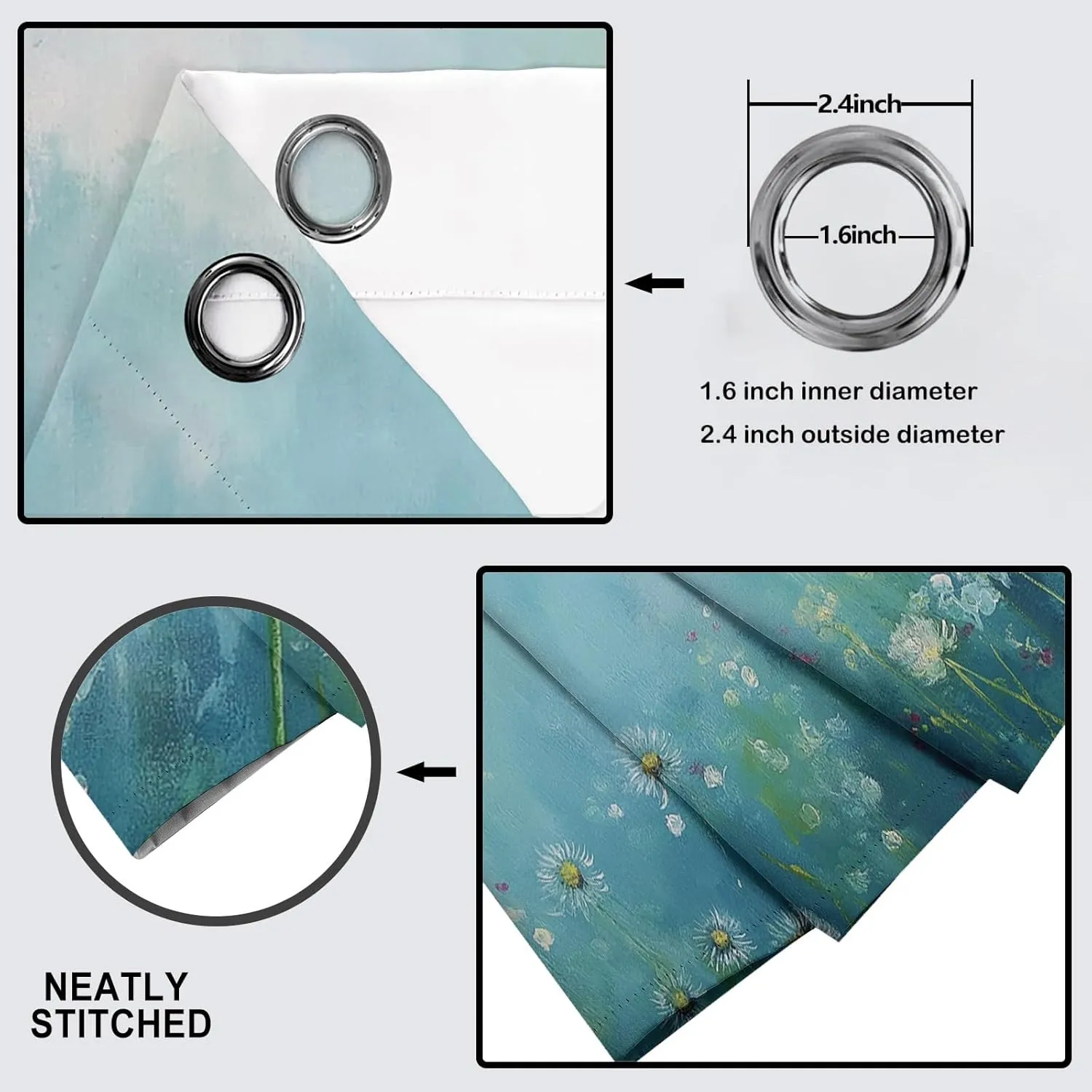 Meadow dandelions Blackout Curtains for Girls Boy Home Decor,wildflowers pattern 3D Grommet Thermal Insulated Drapes Darkening Window Curtain for Bedroom Living Room,42"W × 84"L (Pack of 2)