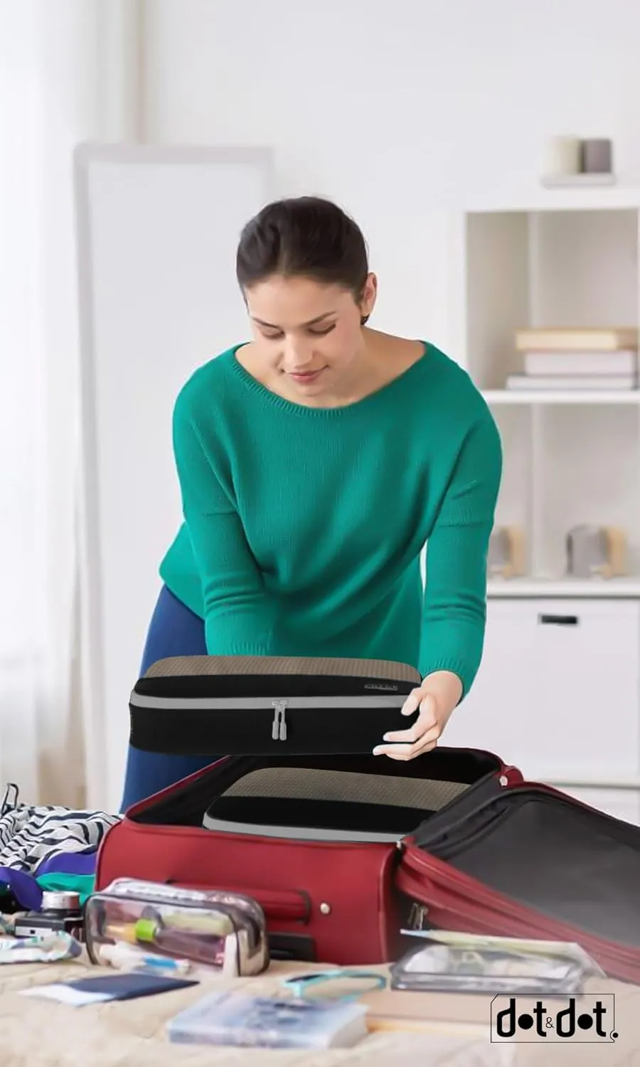 Medium Packing Cubes for Suitcases - 4 Pcs set of Packing Cubes for Travel - Packing Cubes for Carry on Suitcase Organizer Bags - Travel Cubes Travel Organizer Bags for Luggage