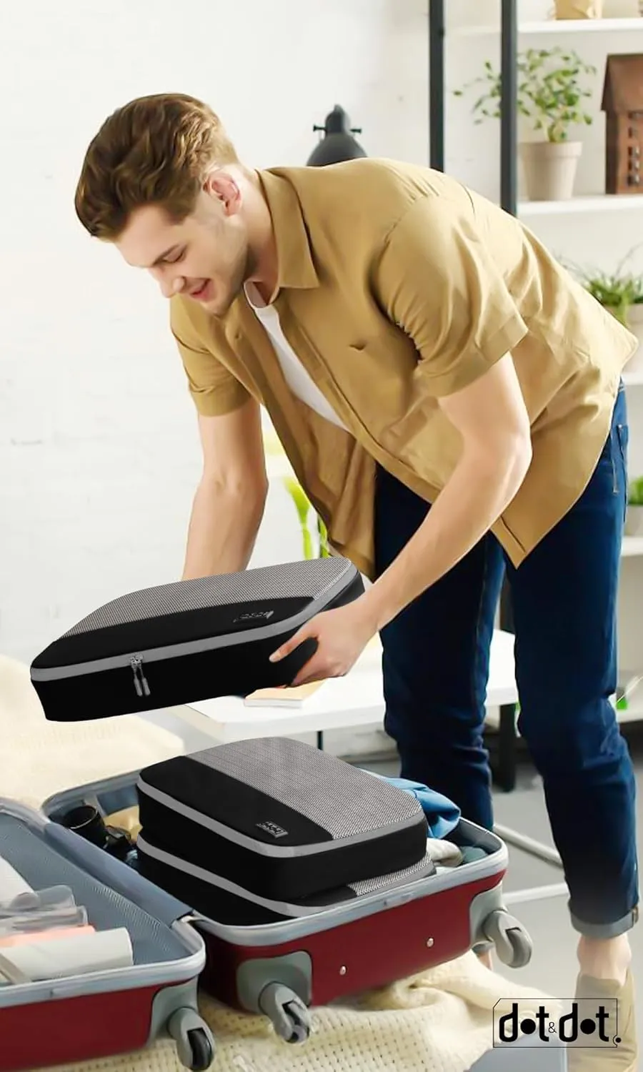 Medium Packing Cubes for Suitcases - 4 Pcs set of Packing Cubes for Travel - Packing Cubes for Carry on Suitcase Organizer Bags - Travel Cubes Travel Organizer Bags for Luggage