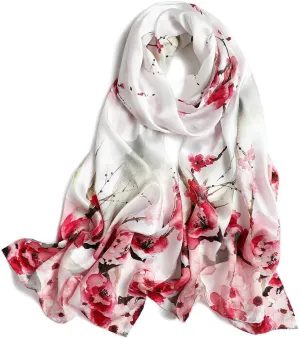 MEISEE 100% Mulberry Silk Long Scarf for Women Large Oblong Sunscreen Shawls Wraps Neck Headscarf Hair Wraps Gift Packed