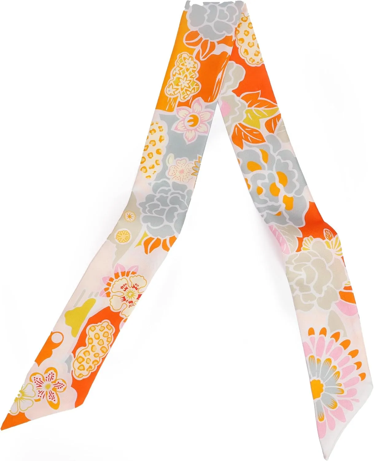MEISEE Mulberry silk Scarf hair ribbons for hair handbag scarf Tie Bundle Scarf Neckerchief Head Scarf for women 2"*35"