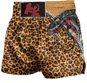 Men Leopard Print Muay Thai Shorts Zipper Viper Colorful My Style Sports Shorts for MMA BJJ Boxing