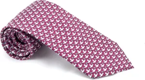 Men's 100% Silk Neckties Dove Printed Tie (Mulberry Purple)