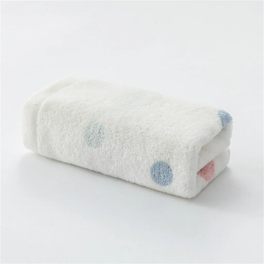 Men's & Women's Soft Cotton Organic Cotton Face Towel 25 * 50 Polka Dot Print(Black)