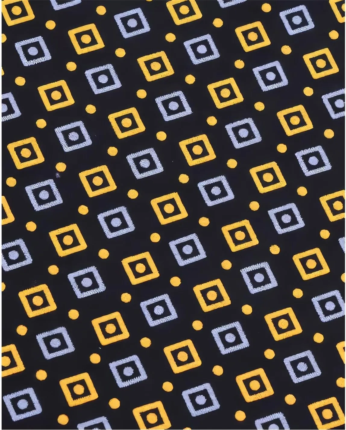 Mens Black Gold Geometrical Print Retro Mod T-shirt
