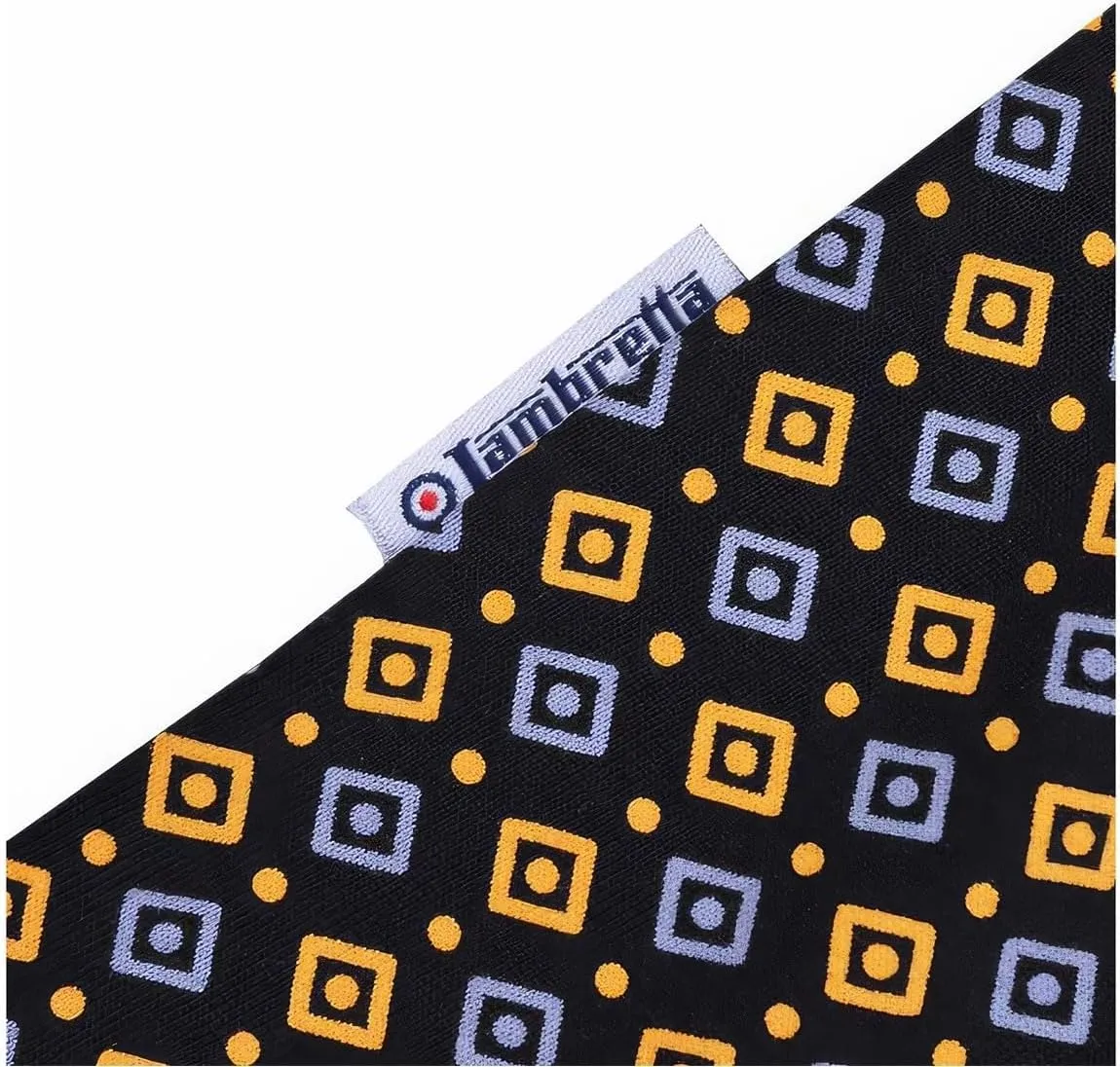 Mens Black Gold Geometrical Print Retro Mod T-shirt