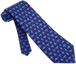 Men's Blue Aviation Aviator Airplanes & Jets 100% Silk Necktie Tie Neckwear