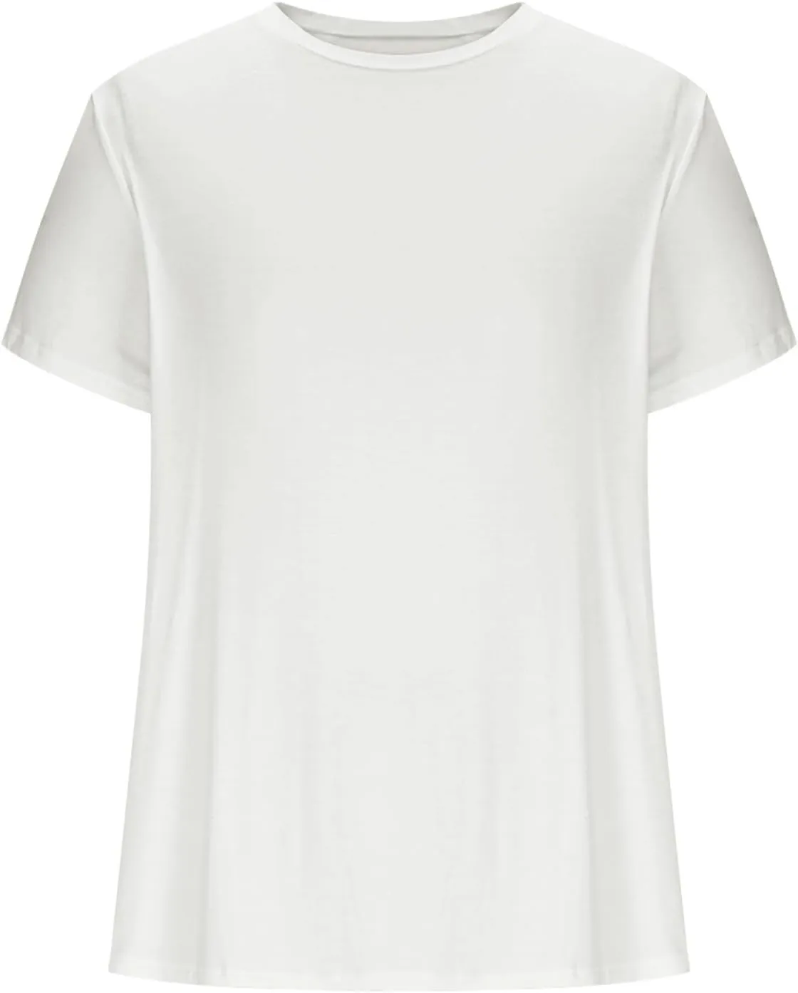 Men's Casual Fashion Solid Color Round Neck Short Sleeve Shirt Summer Ventilate Comfy Loose Tops Sports Gym Tees