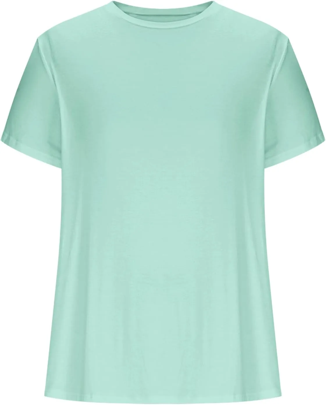 Men's Casual Fashion Solid Color Round Neck Short Sleeve Shirt Summer Ventilate Comfy Loose Tops Sports Gym Tees