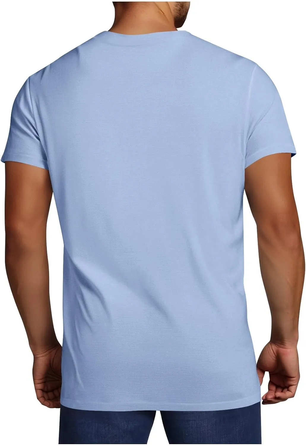 Men's Casual Fashion Solid Color Round Neck Short Sleeve Shirt Summer Ventilate Comfy Loose Tops Sports Gym Tees
