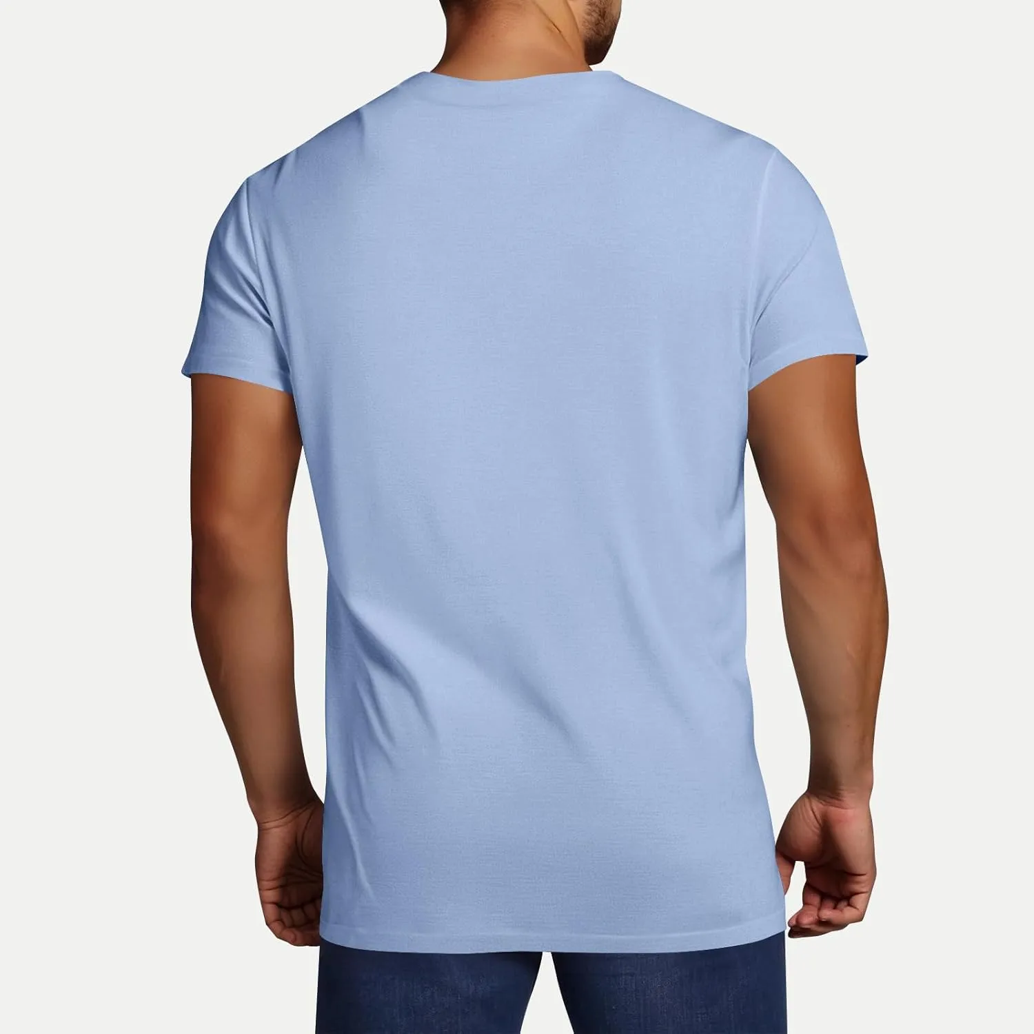 Men's Casual Fashion Solid Color Round Neck Short Sleeve Shirt Summer Ventilate Comfy Loose Tops Sports Gym Tees
