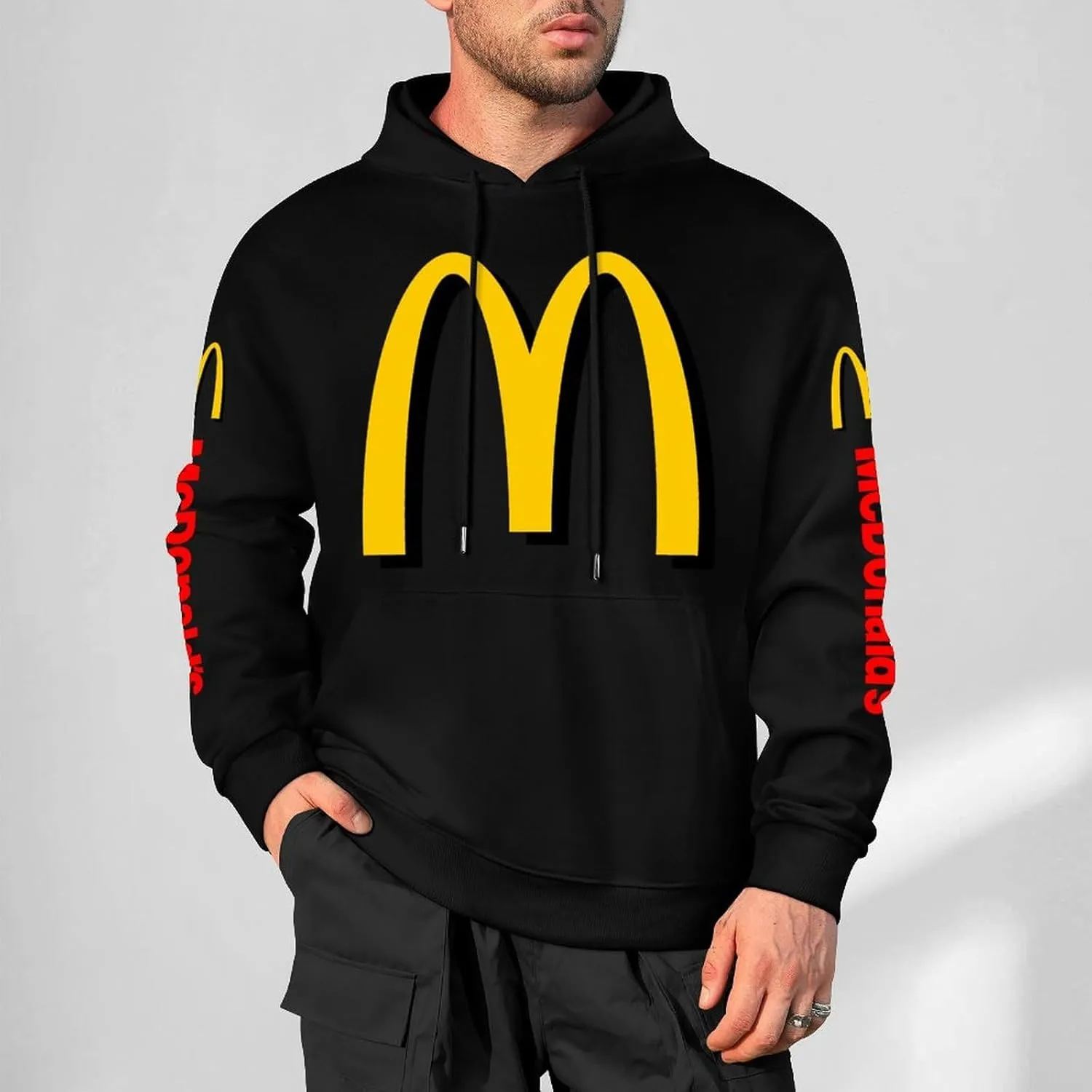 Men's Cool Logo Print Cotton Hoodies Casual Pullover for Men Novelty Print Sweatshirt Merch Work Daily Clothes Uniform Tops