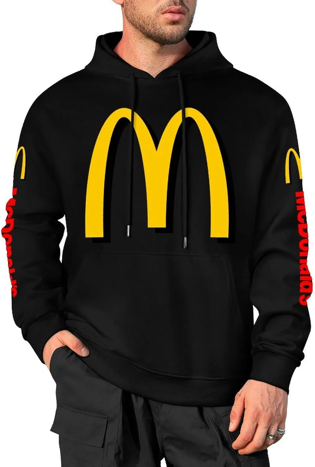 Men's Cool Logo Print Cotton Hoodies Casual Pullover for Men Novelty Print Sweatshirt Merch Work Daily Clothes Uniform Tops