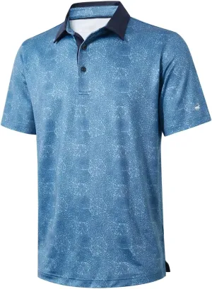 Mens Golf Shirts Short Sleeve Moisture Wicking Dry Fit Print Performance Athletic Casual Golf Polo Shirts for Men
