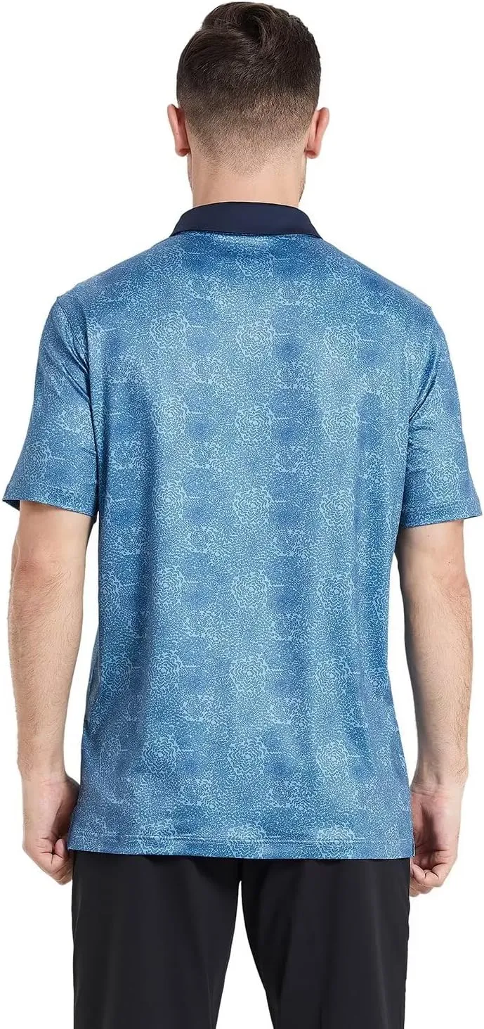 Mens Golf Shirts Short Sleeve Moisture Wicking Dry Fit Print Performance Athletic Casual Golf Polo Shirts for Men