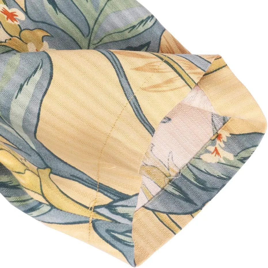 Mens Hawaiian Shirts Silk Short Sleeve Printed Beach Shirt Relaxed Fit Summer Tropical Shirts