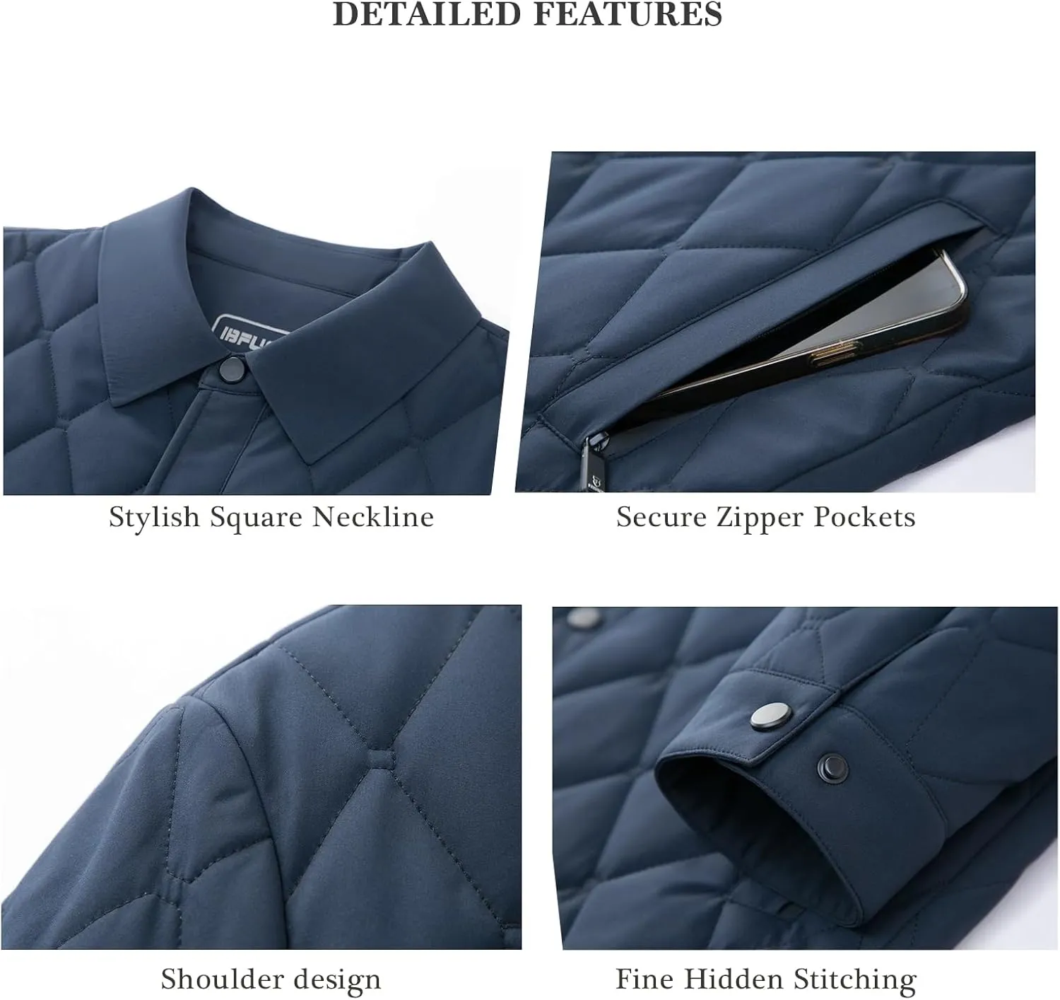 Mens Jacket Lightweight Spring Fall Warm Coat Business Casual windbreaker Jacket Quilted jackets for Men