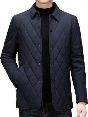 Mens Jacket Lightweight Spring Fall Warm Coat Business Casual windbreaker Jacket Quilted jackets for Men