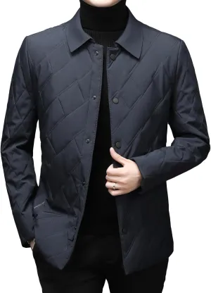 Mens Jacket Lightweight Spring Fall Warm Coat Business Casual windbreaker Jacket Quilted jackets for Men